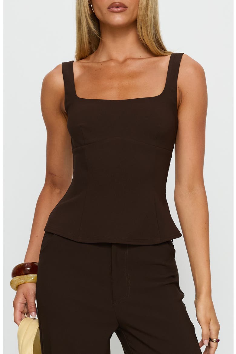 Kinsie Tailored Tank, Main, color, BROWN
