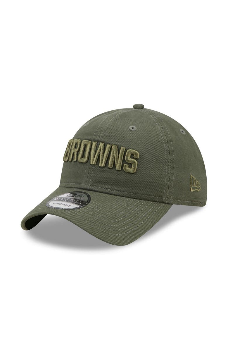 New Era Men's New Era Olive Cleveland Browns Core Classic 2.0 Tonal 9TWENTY Adjustable Hat, Main, color,
