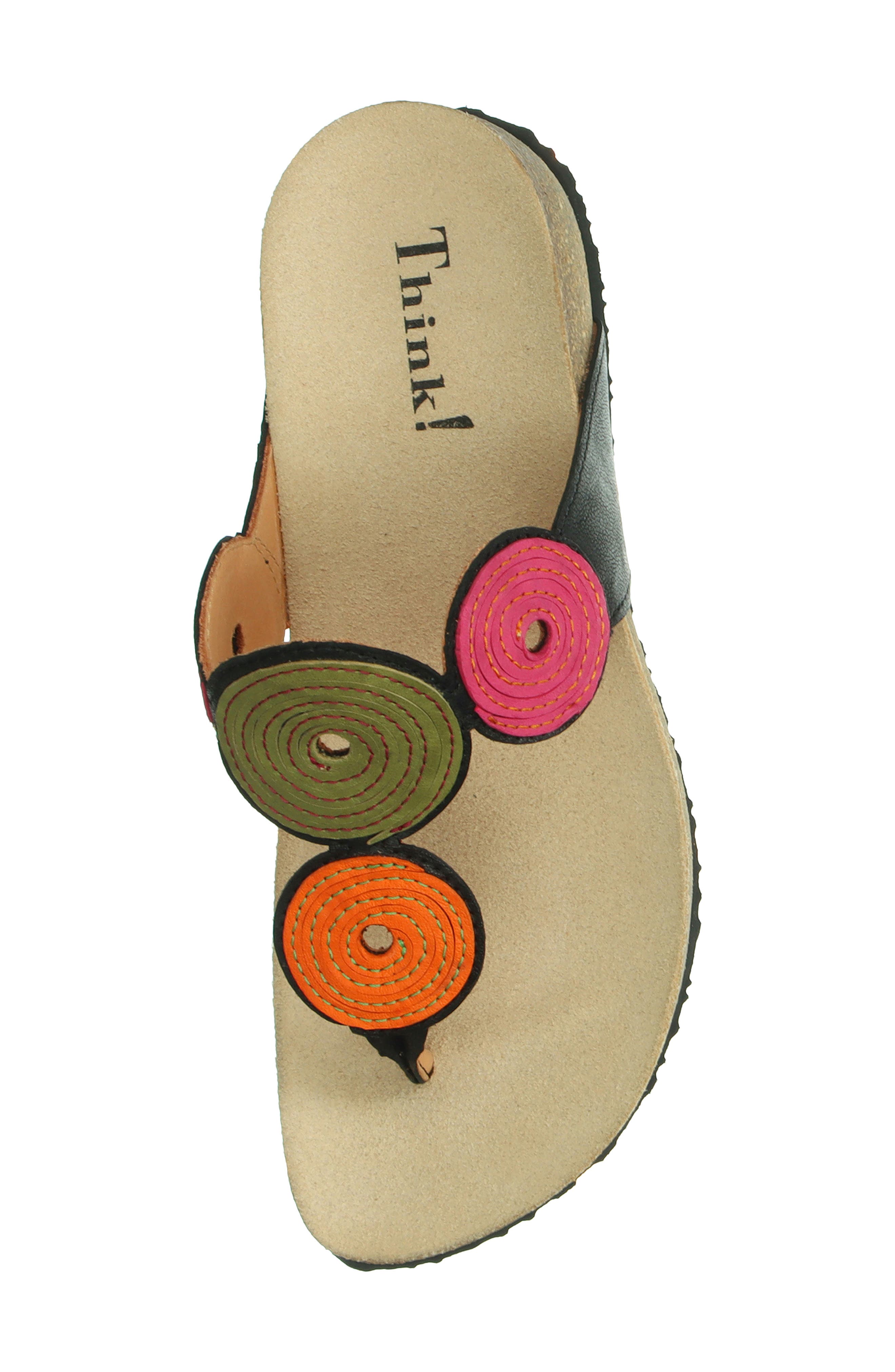 Think! Julia Circles Flip Flop, Alternate, color, Black/ Kombi