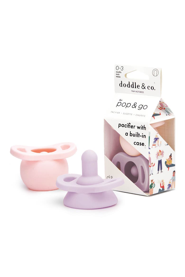 2-Pack Pop & Go Pacifier Set, Main, color, BLUSH/ LILAC