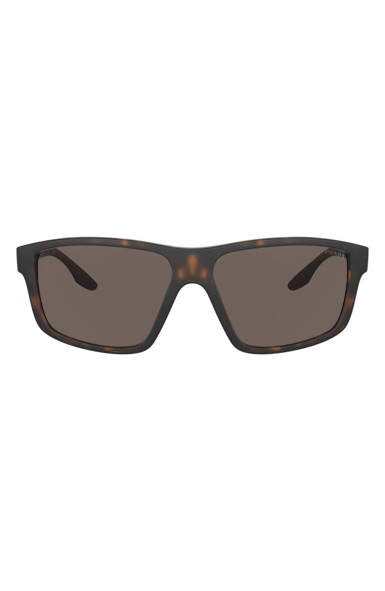 PRADA SPORT Prada 60mm Rectangular Sunglasses, Main, color, Havana/ Brown
