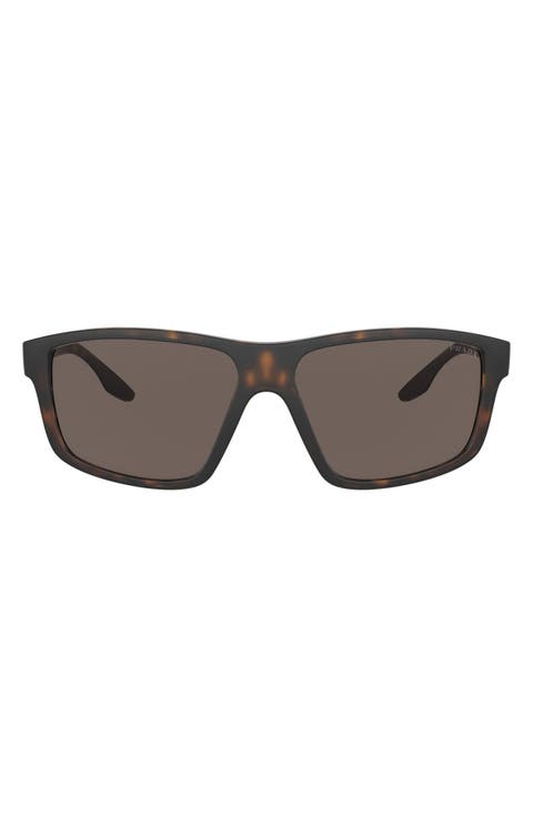 Prada 60mm Rectangular Sunglasses