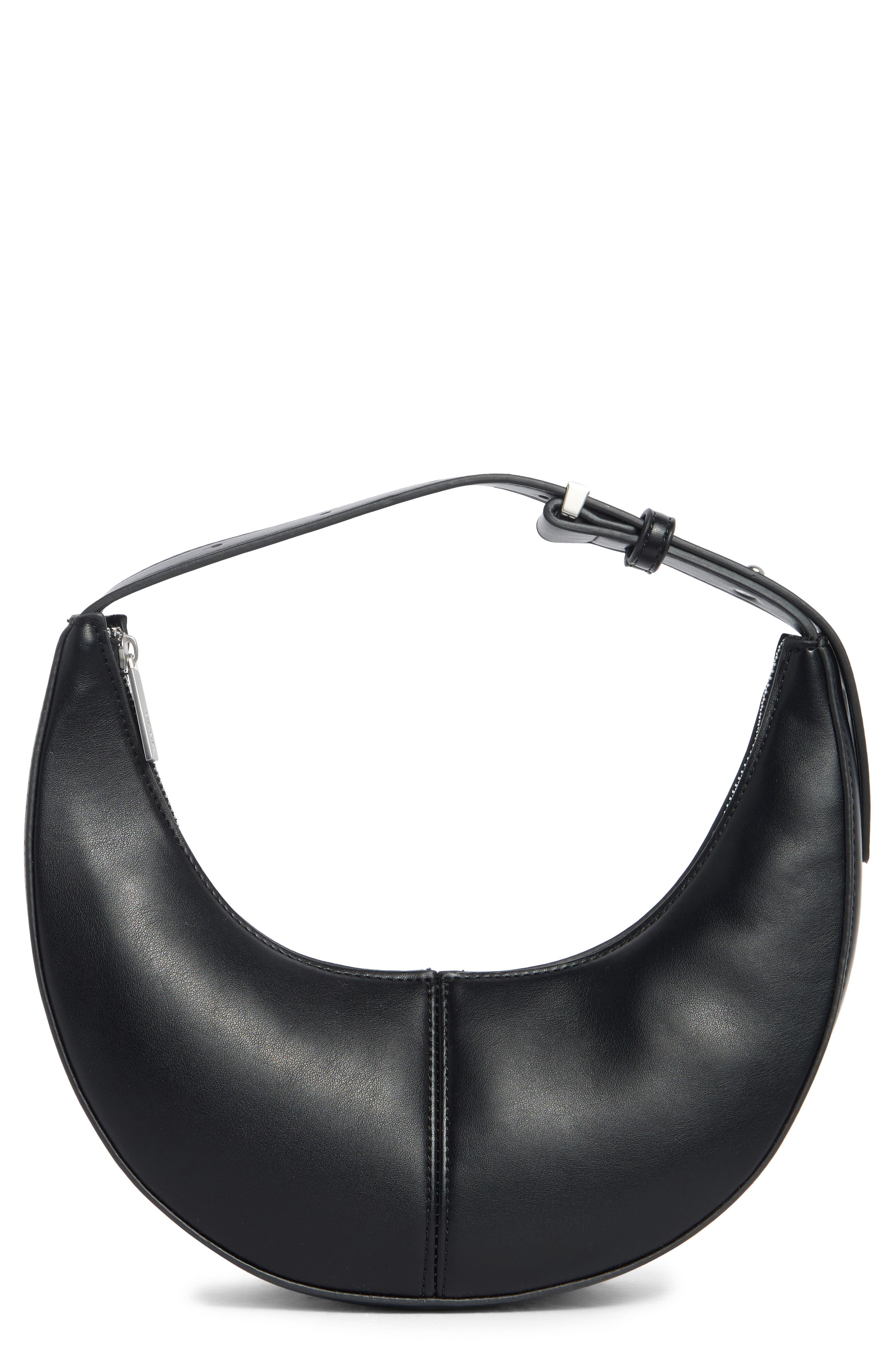 BCBG Skinny Crescent Mini Hobo Shoulder Bag, Main, color, Black