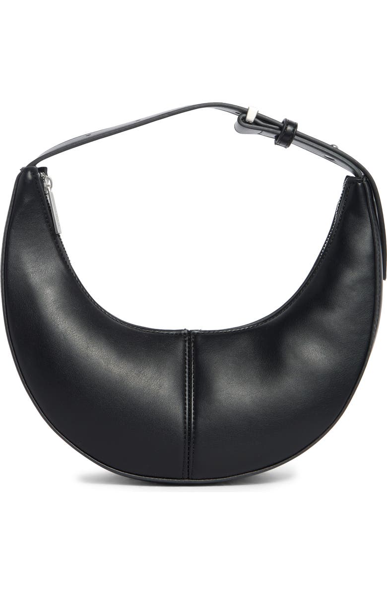 BCBG Skinny Crescent Mini Hobo Shoulder Bag, Main, color, Black