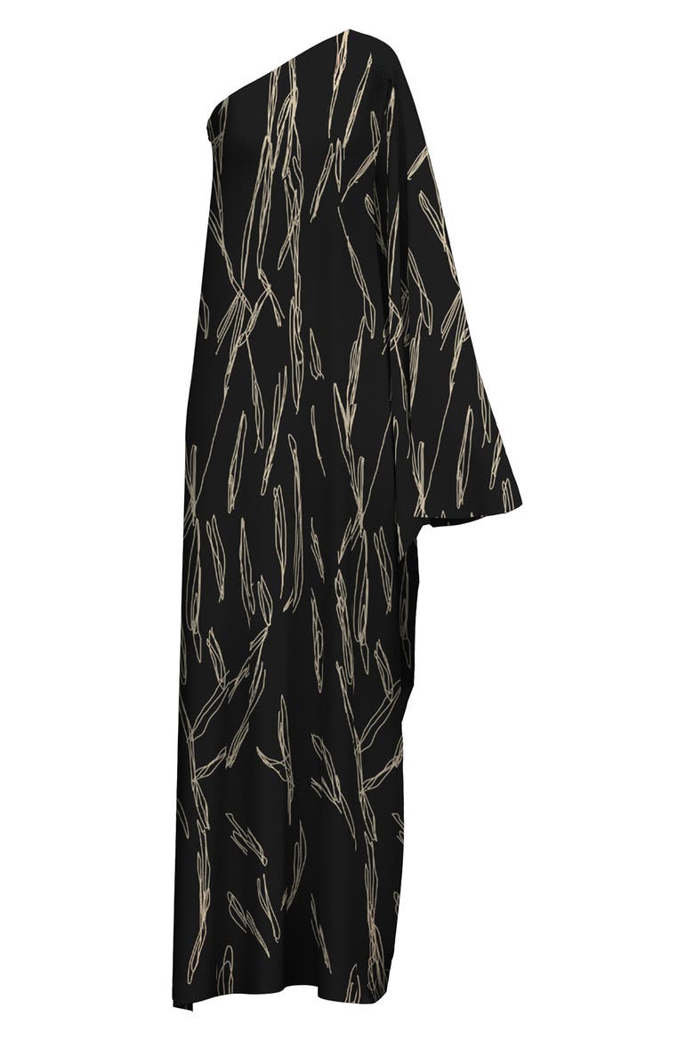 Satu One-Shoulder Dress, Alternate, color, BLACK