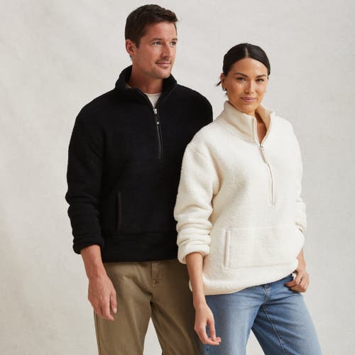 Kashwere Apparel Unisex 1/2 Zip Pullover Sweater In Black