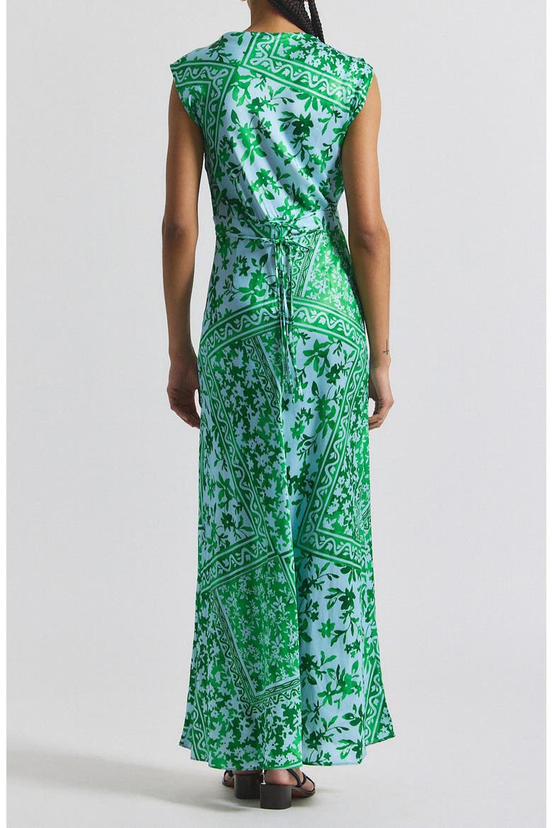 Maritza Watercolor Tile Print Maxi Dress, Alternate, color, KELLY GREEN MULTI