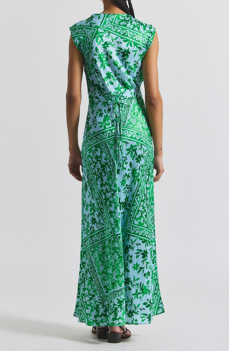 Derek Lam 10 Crosby Maritza Watercolor Tile Print Maxi Dress, Alternate, color, Kelly Green Multi