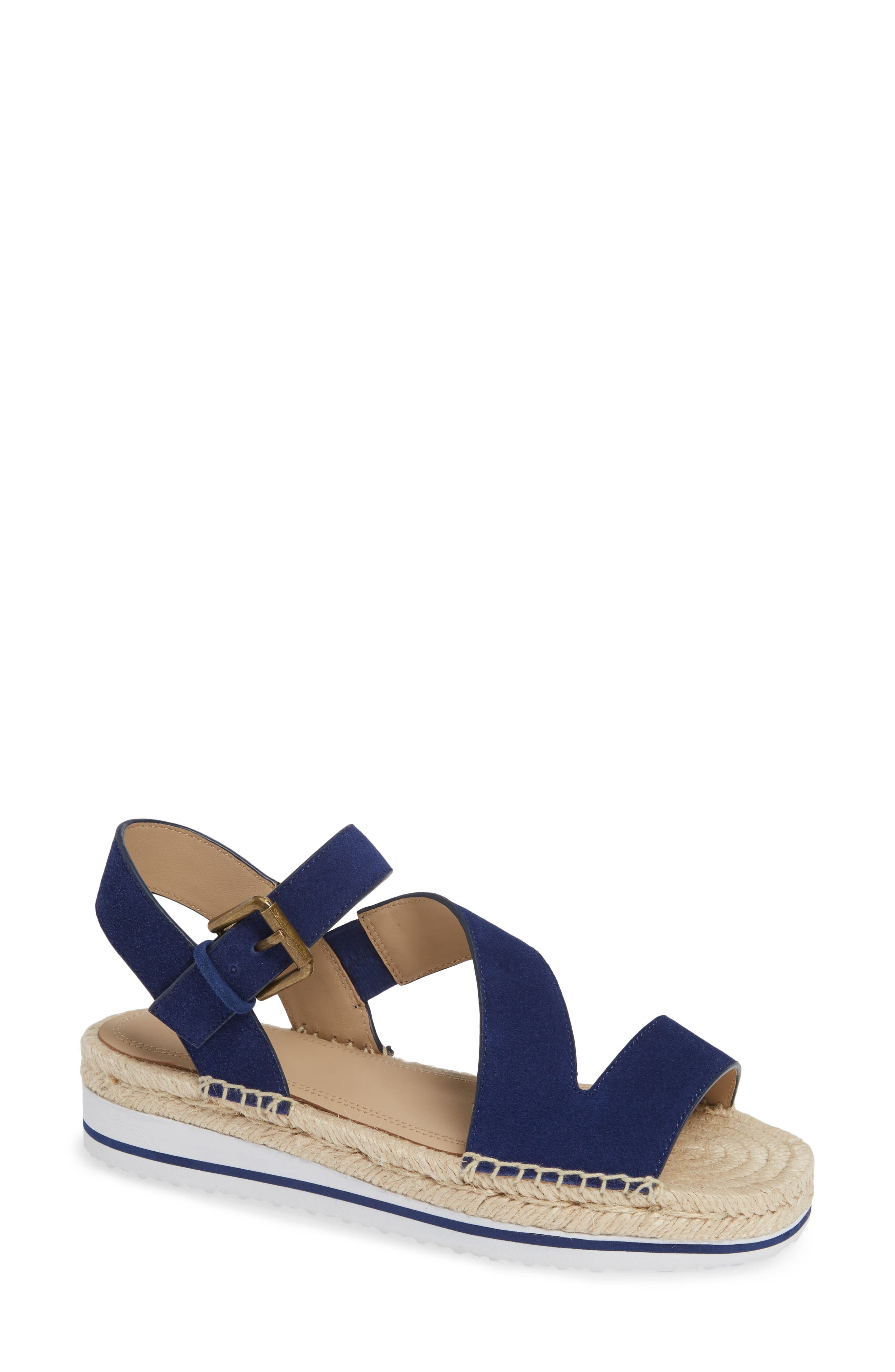 Areanna Strappy Espadrille Sandal, Main, color, COBALT SUEDE