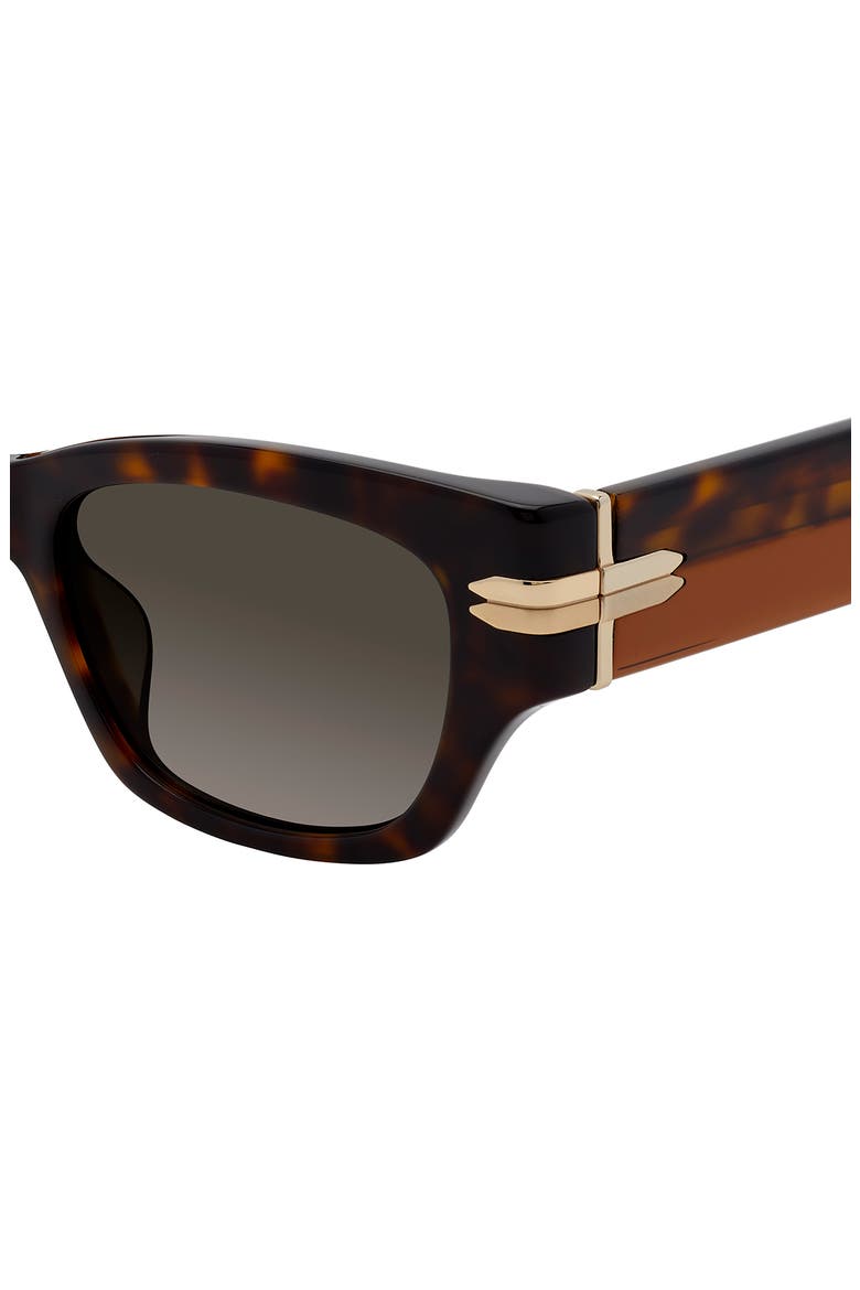 52mm Gradient Rectangular Sunglasses, Alternate, color, HAVANA