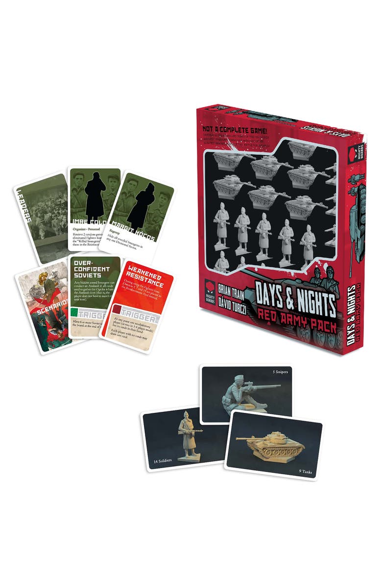 Mighty Boards Days & Nights Red Army Expansion Card Pack Add On 28 Miniatures, Alternate, color, Multicolored