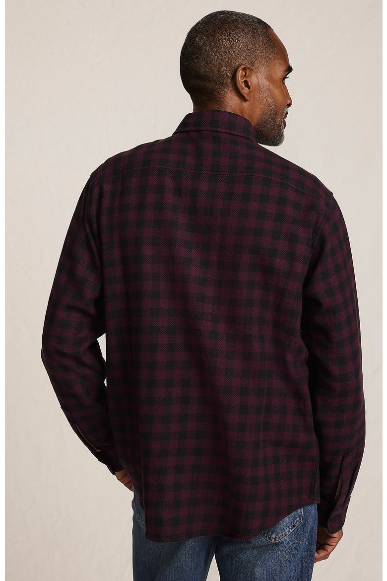 Authentic Flannel Shirt with Corduroy Collar, Alternate, color, Lush Burgundy Check