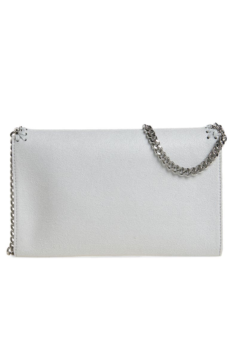 Stella McCartney Falabella Shaggy Dear Faux Leather Wallet on a Chain, Alternate, color, Pearl Grey