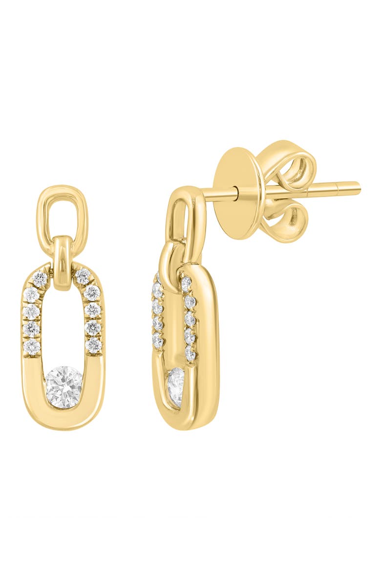 Diamond Pavé Drop Earrings, Alternate, color, GOLD/ WHITE
