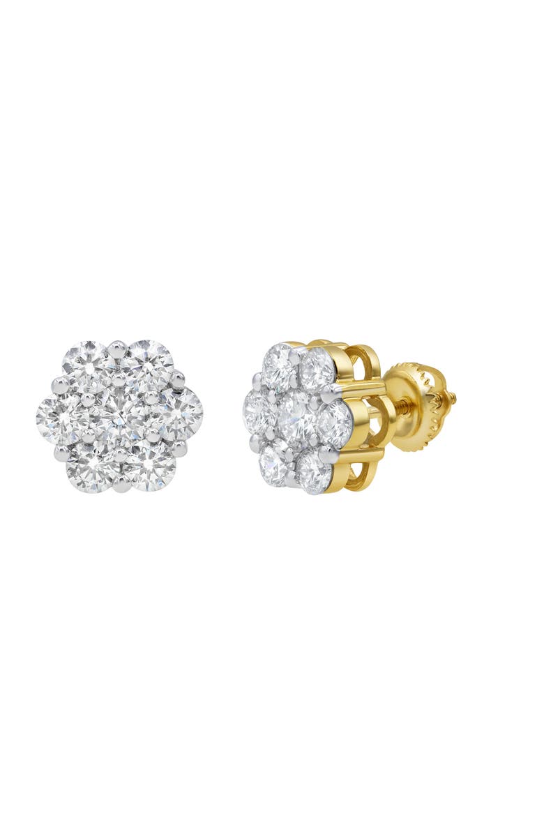 LuvMyJewelry Luxe 14K Yellow Gold Diamond Cluster Earrings - 2.26ct., Main, color, 14K Yellow Gold