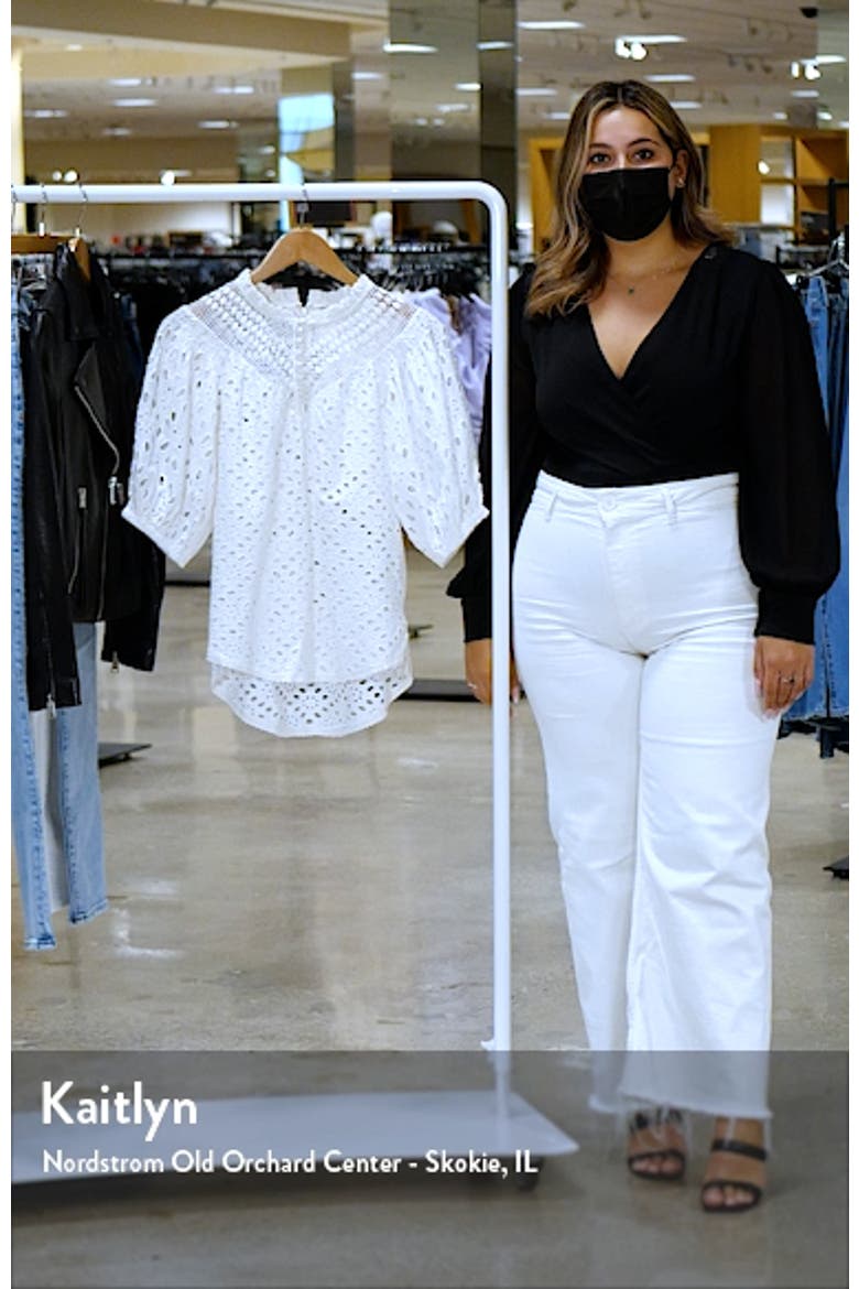 Tila Puff Sleeve Cotton Eyelet Top video