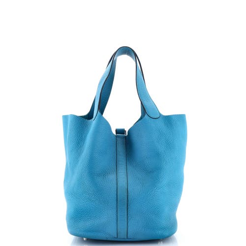Pre-owned Hermes Hermes Picotin Lock Bag Clemence Gm In Blue
