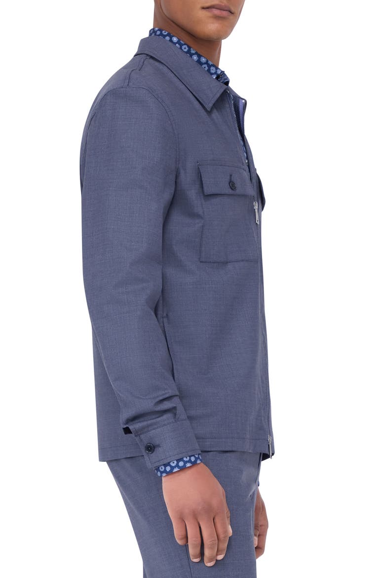 Zip-Up Stretch Wool Travel Jacket, Alternate, color, COBALT