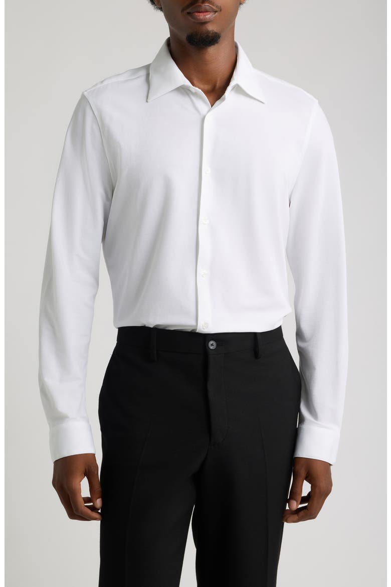 Slim Fit Solid Dress Shirt, Main, color, WHITE