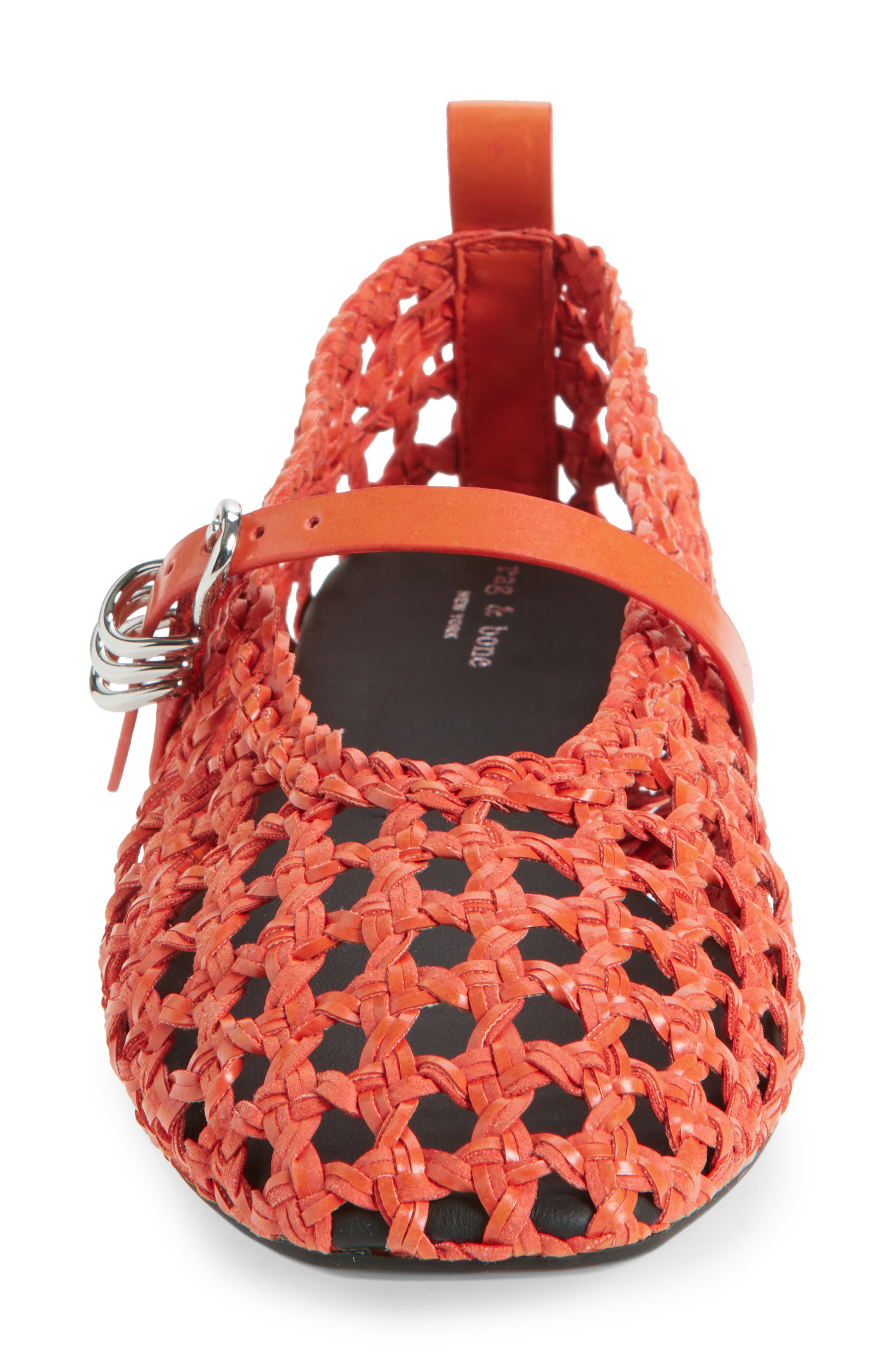 Spire Woven Mary Jane Flat, Alternate, color, FIREY RED