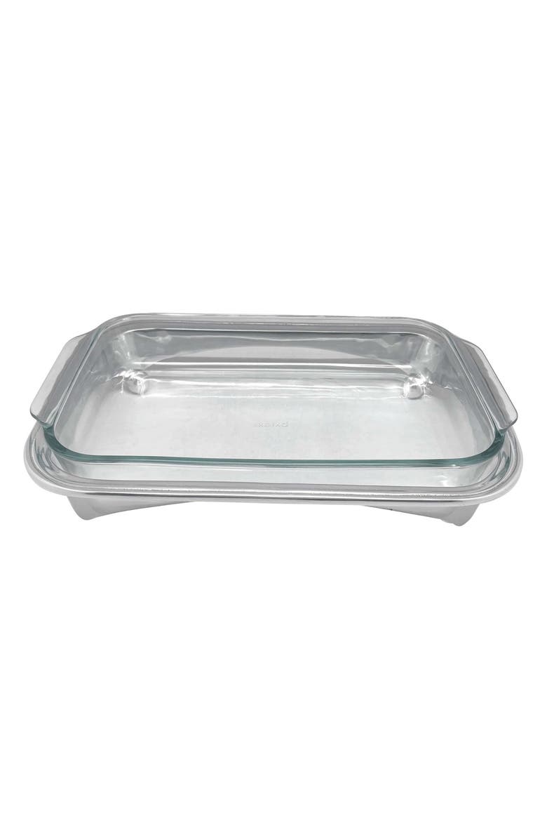 Mariposa Signatura Oblong Casserole Caddy, Main, color, Silver