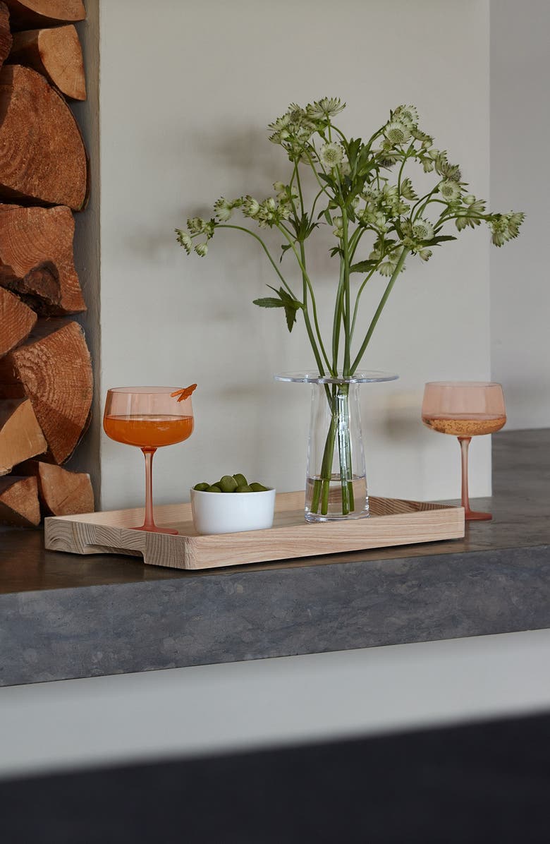 LSA Arc Contrast Set of 4 Saucer Cocktail Glasses, Alternate, color, Coral