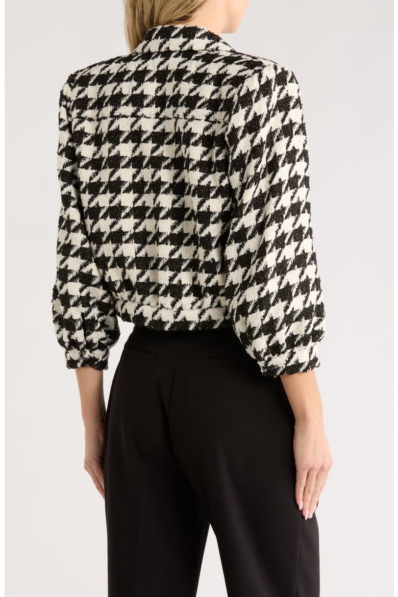 Bridges Houndstooth Crop Jacket, Alternate, color, ECRU/ BLACK/ GOLD HOUNDSTOOTH