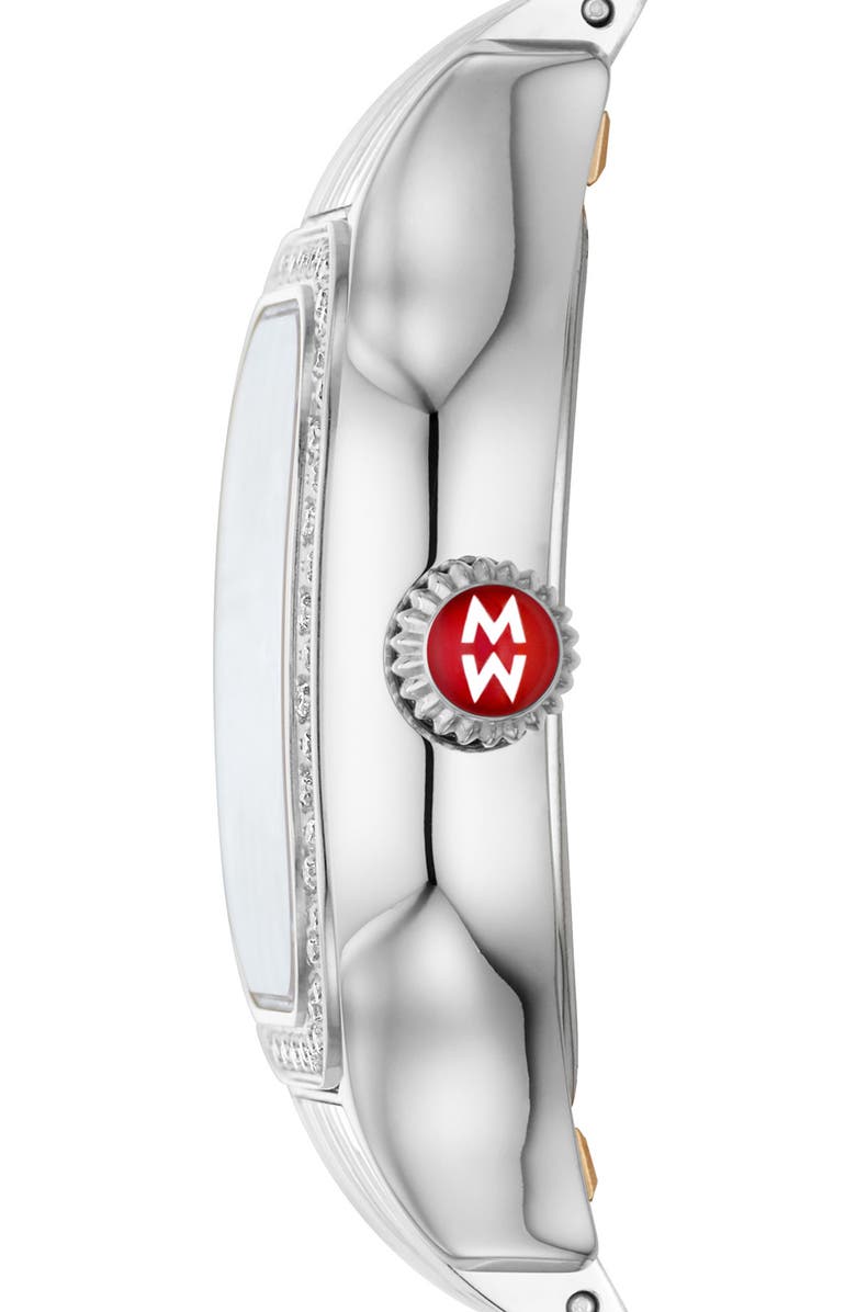 MICHELE Meggie Diamond Dial Bracelet Watch, 29mm, Alternate, color, Stainless