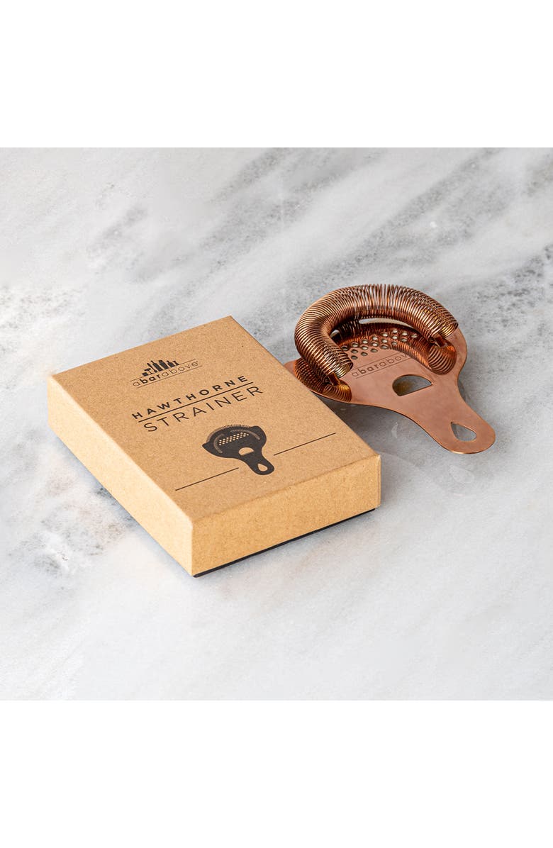 A Bar Above Antique Copper Hawthorne Cocktail Strainer, Alternate, color, Antique Copper
