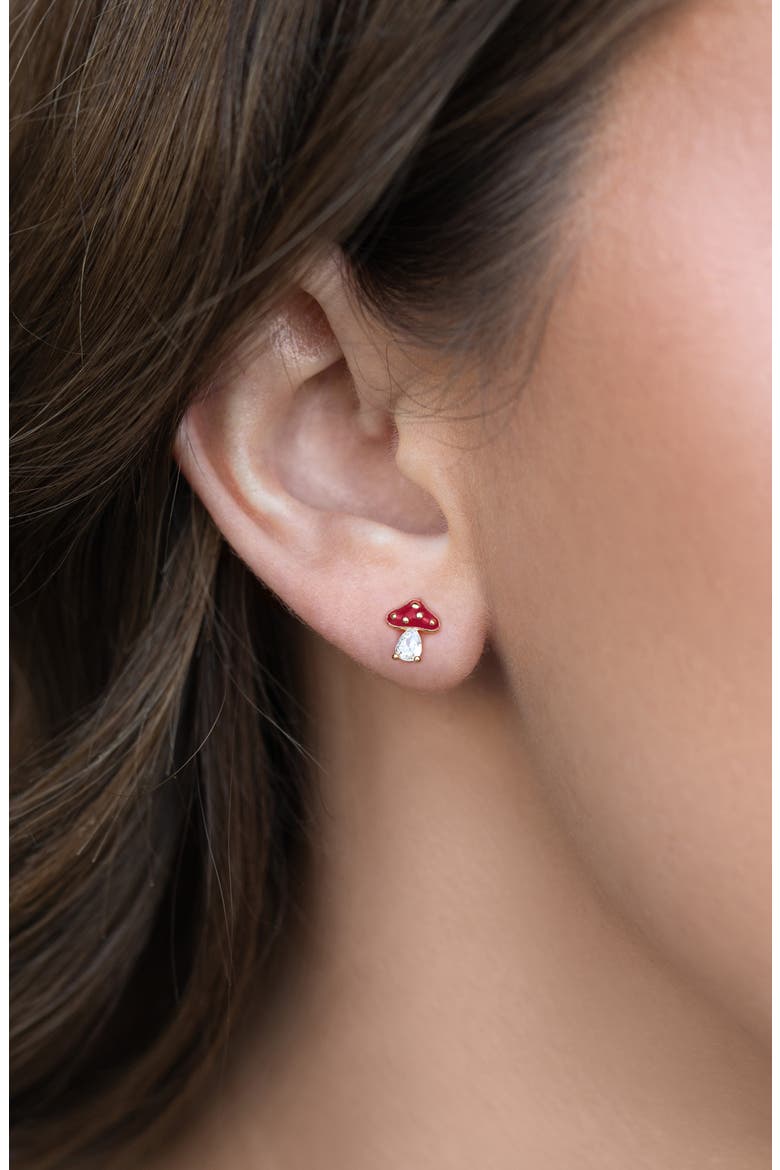 Magical Mushroom Stud Earrings, Alternate, color, GOLD