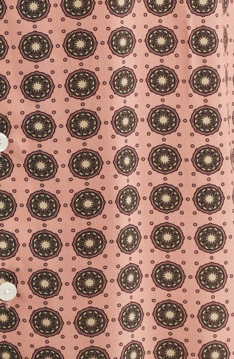 OAS Medallion Print Viscose Camp Shirt, Alternate, color, Blush
