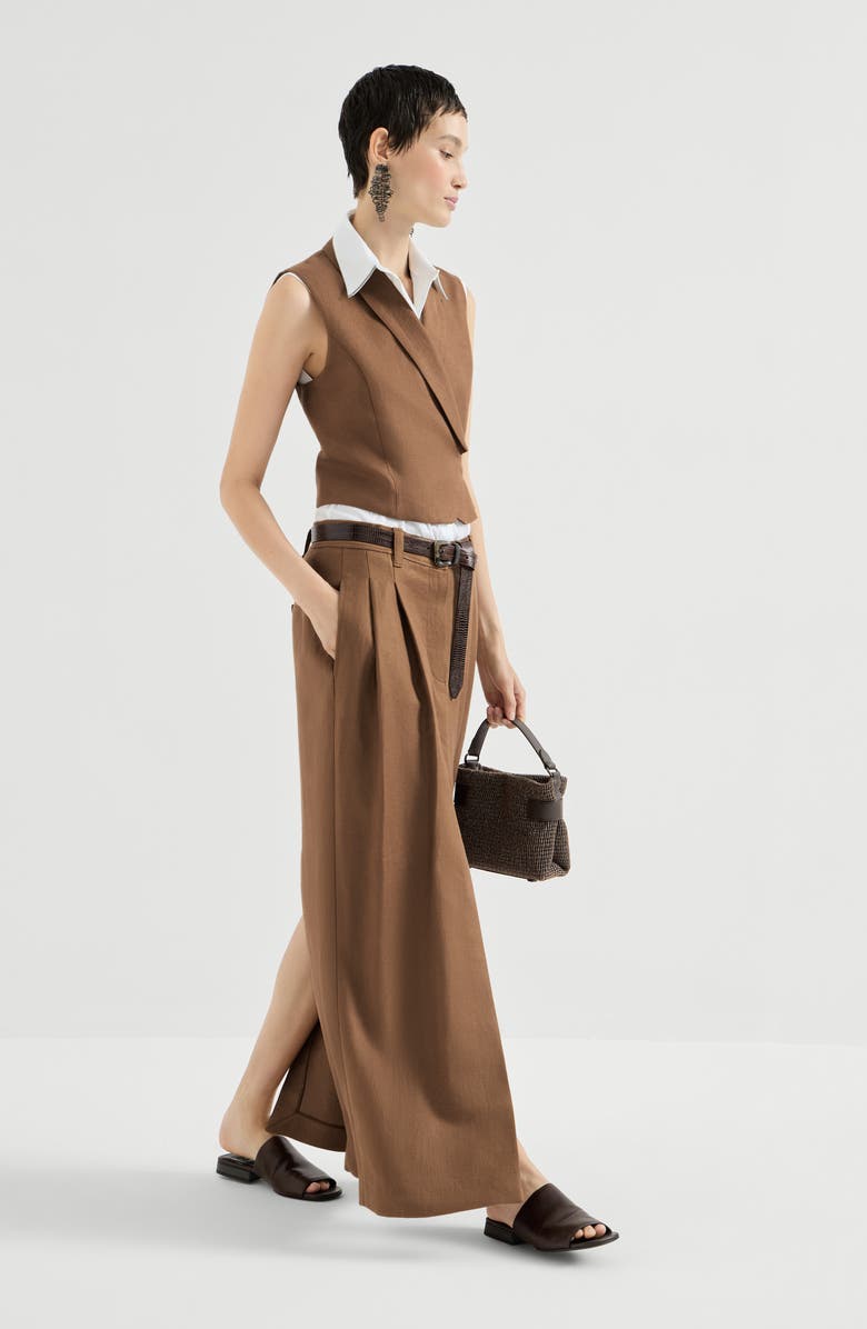 Brunello Cucinelli Sartorial skirt, Alternate, color, Mou