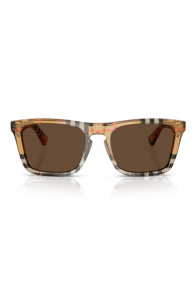 57mm Square Sunglasses, Main, color, LIGHT BROWN