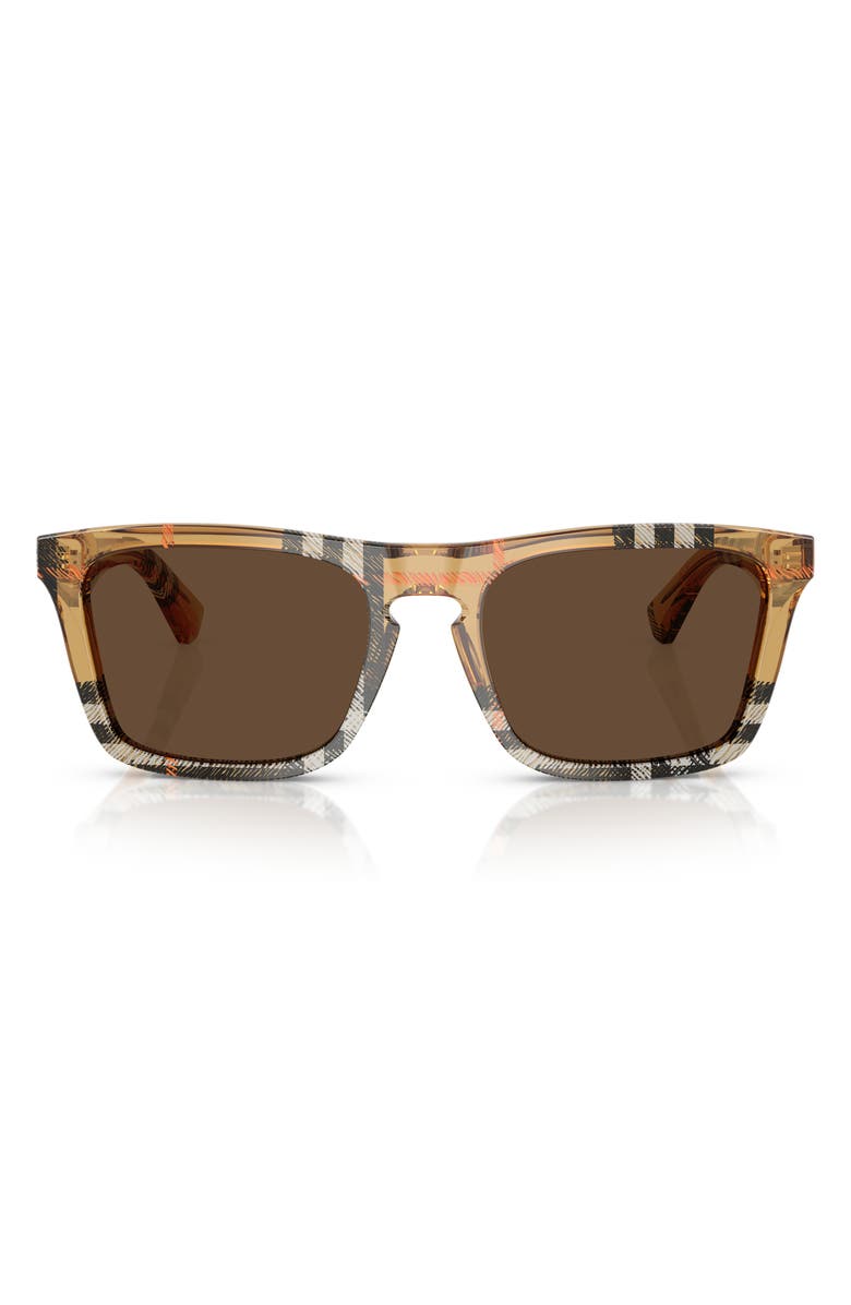 Burberry 57mm Square Sunglasses, Main, color, Light Brown