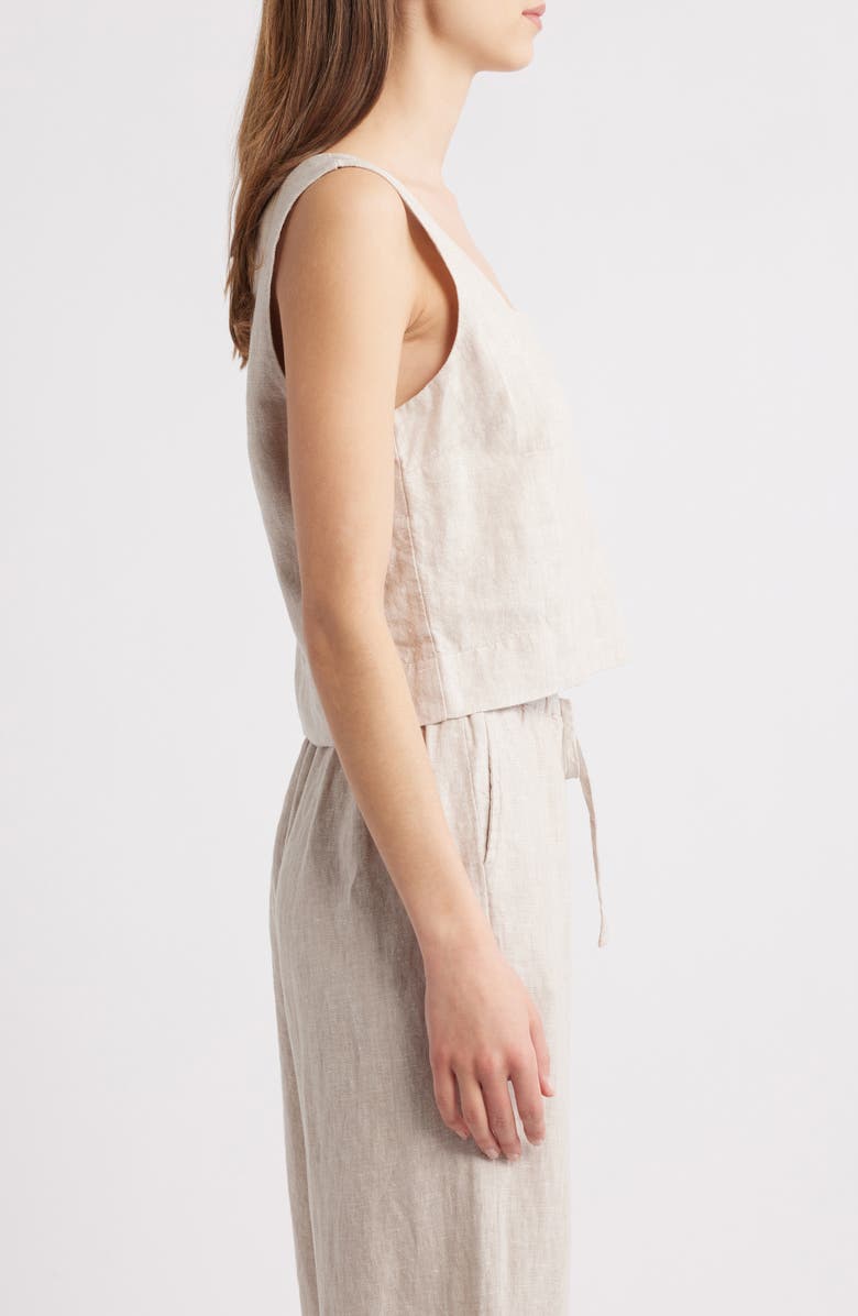 Rails Akira Linen Crop Tank, Alternate, color, Heathered Flax