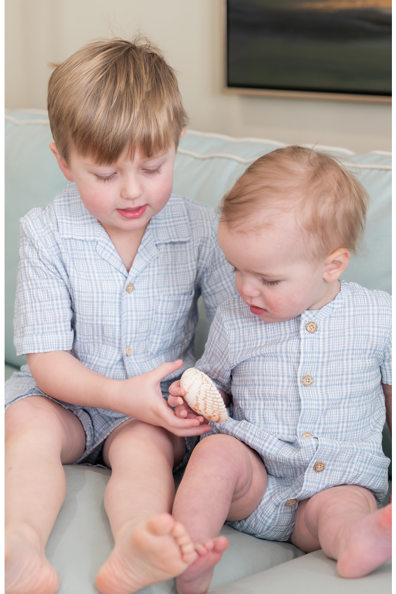 Reese Bubble Romper, Alternate, color, Seaside Picnic