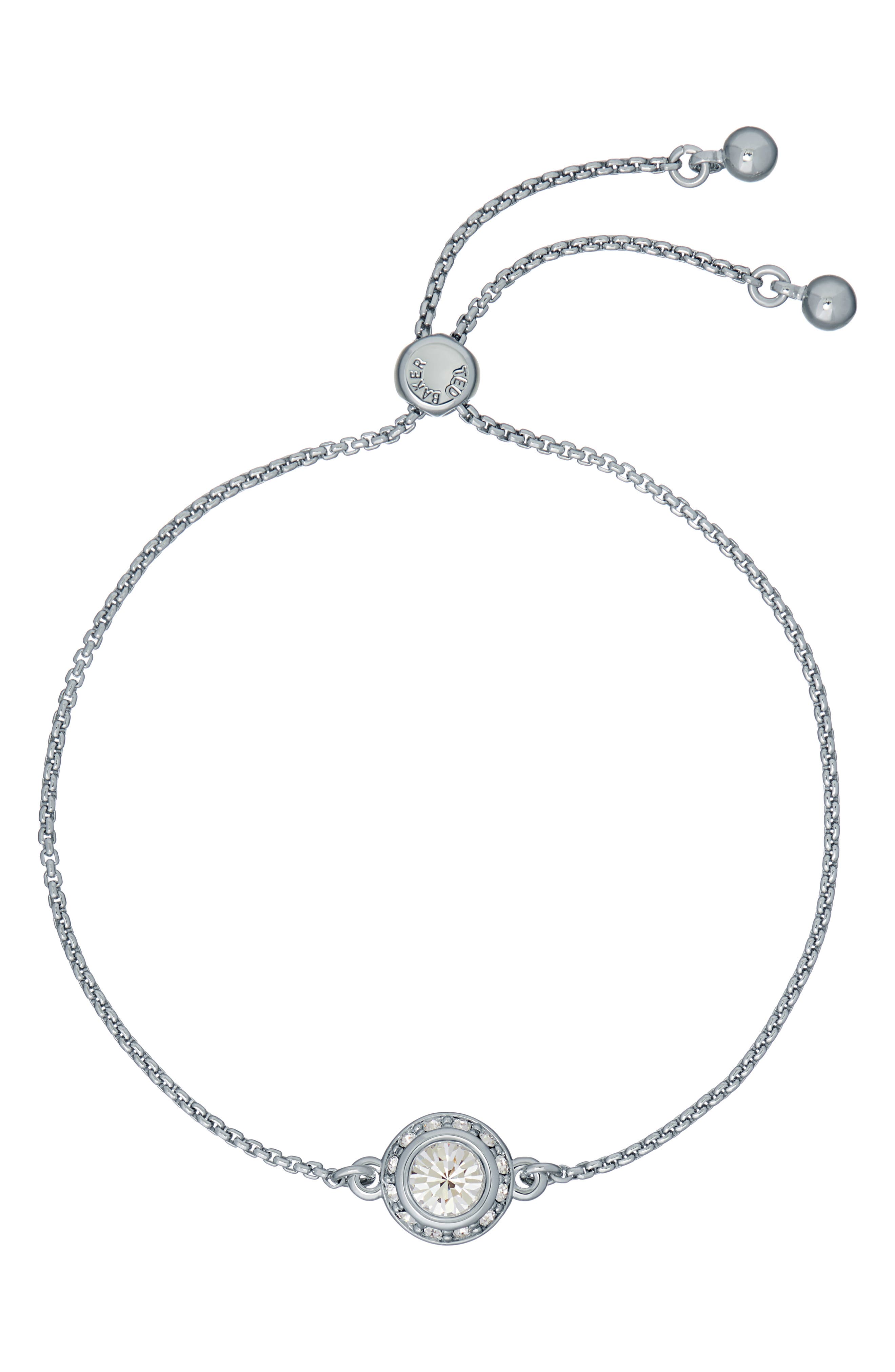 SILVER TONE CLEAR CRYSTAL