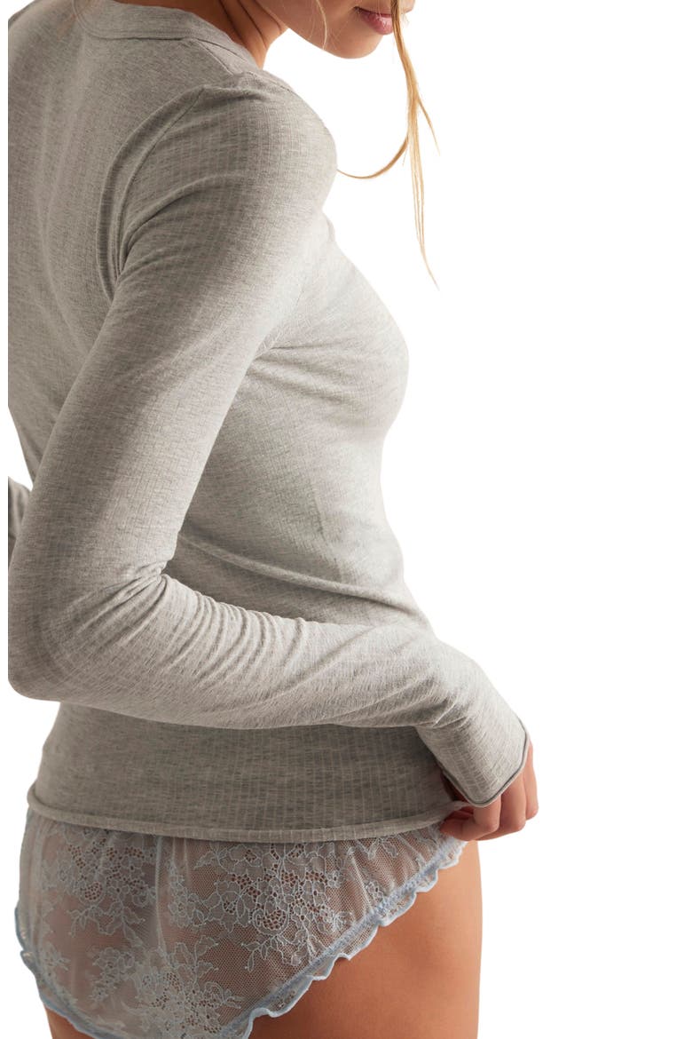 So Soft Seamless Long Sleeve T-Shirt, Alternate, color, HEATHER GREY