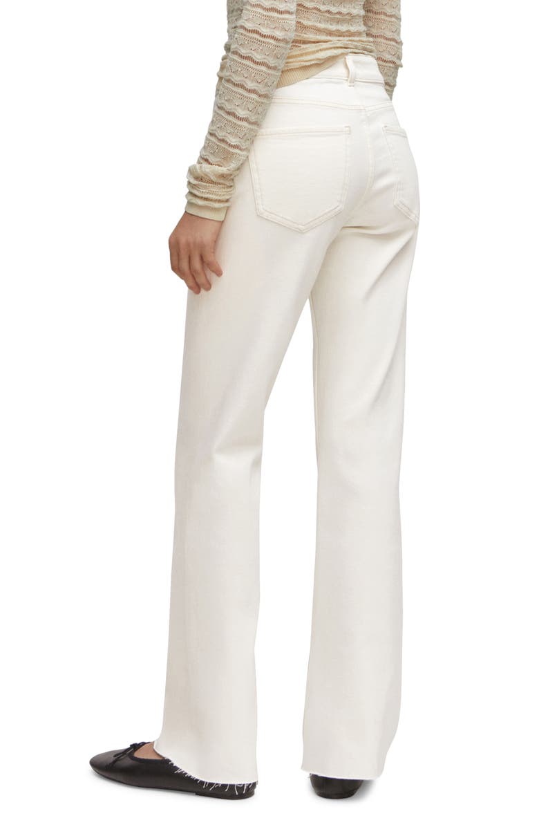 MANGO Split Raw Hem Mid Rise Straight Leg Jeans, Alternate, color, 