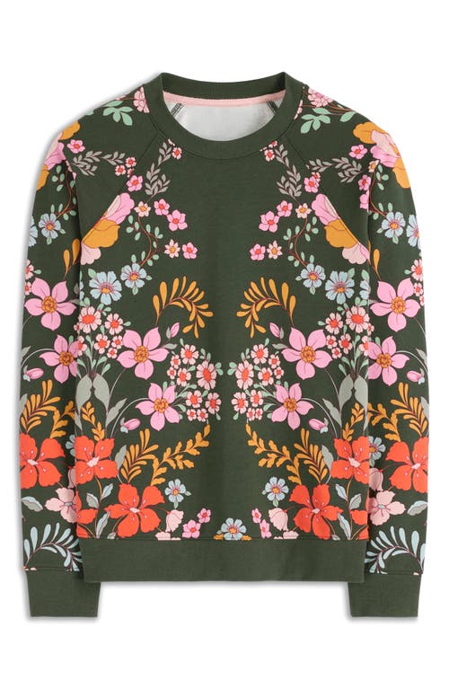 Boden Rosa Cotton Graphic Sweatshirt In Green