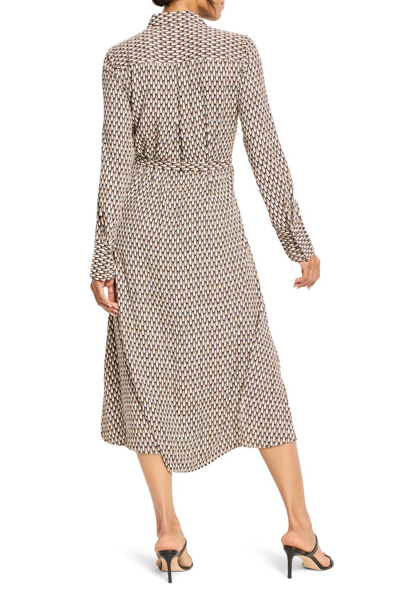 Juni Long Sleeve Midi Shirtdress, Alternate, color, NEUTRAL MULTI