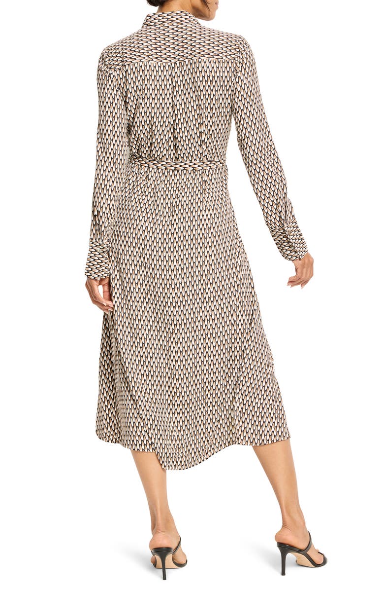 NIC+ZOE Juni Long Sleeve Midi Shirtdress, Alternate, color, Neutral Multi