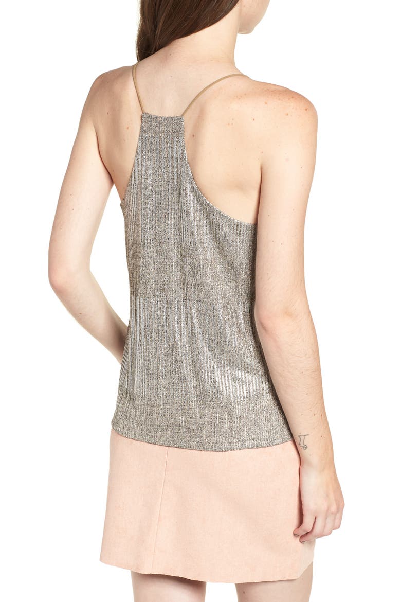 Metallic Thread Racerback Cami, Alternate, color, METALLIC