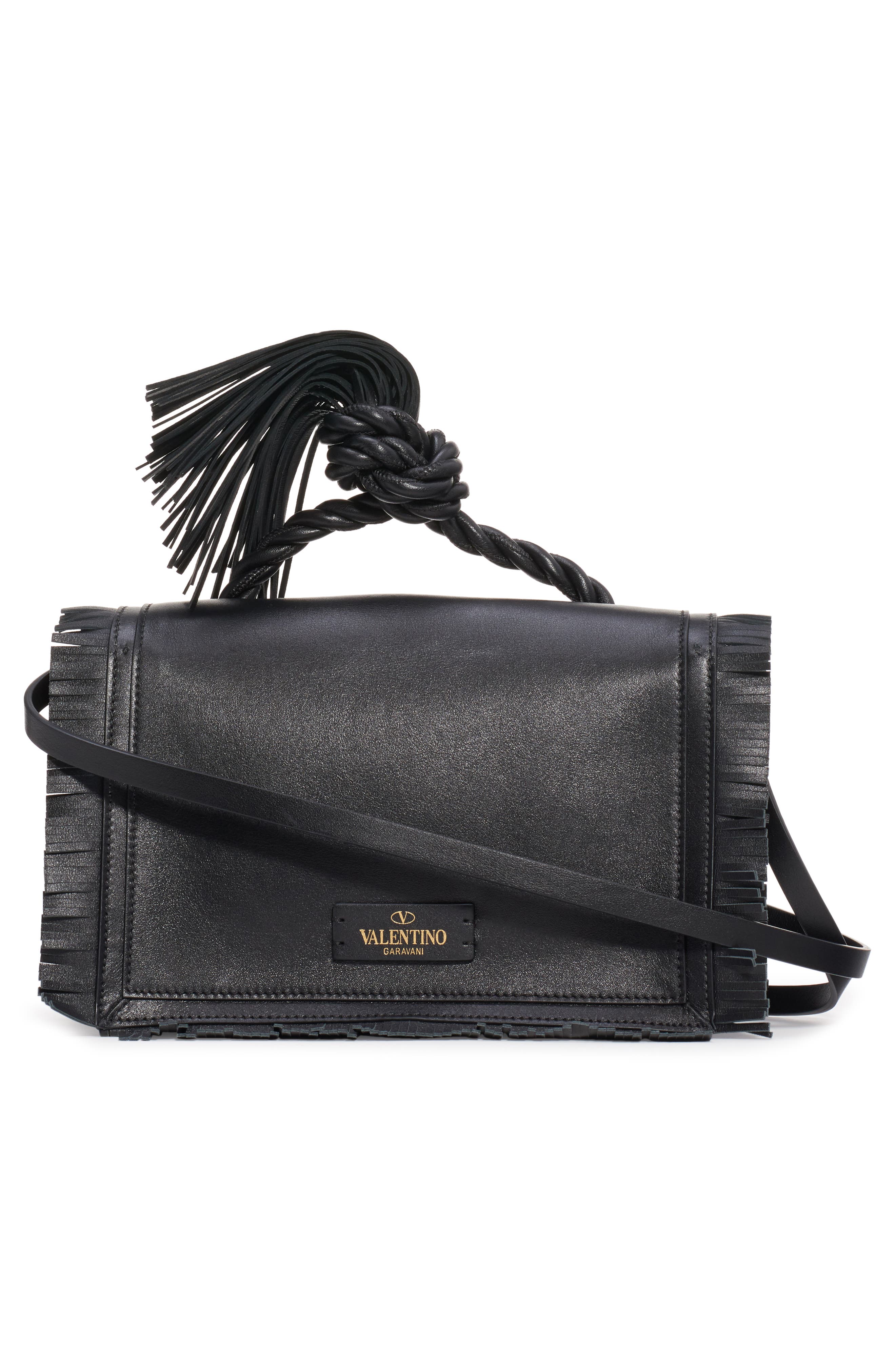 Valentino Garavani The Rope Small Leather Clutch, Alternate, color, 