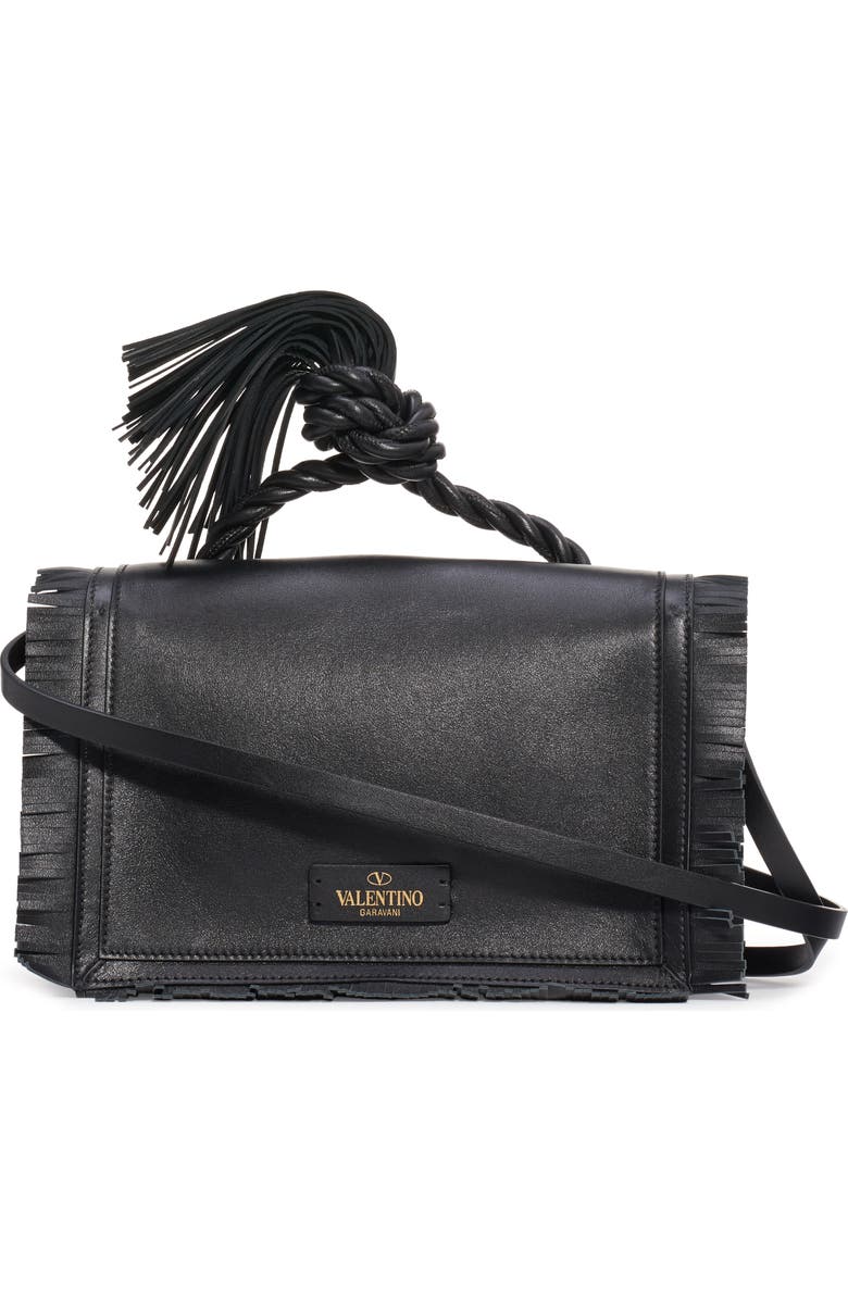 Valentino Garavani The Rope Small Leather Clutch, Alternate, color,
