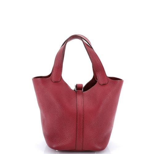 Pre-owned Hermes Hermes Picotin Lock Bag Clemence Pm In Red