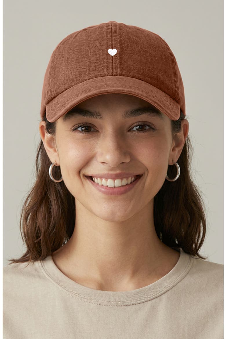Lil Heart Dad Cap, Alternate, color, Washed Orange