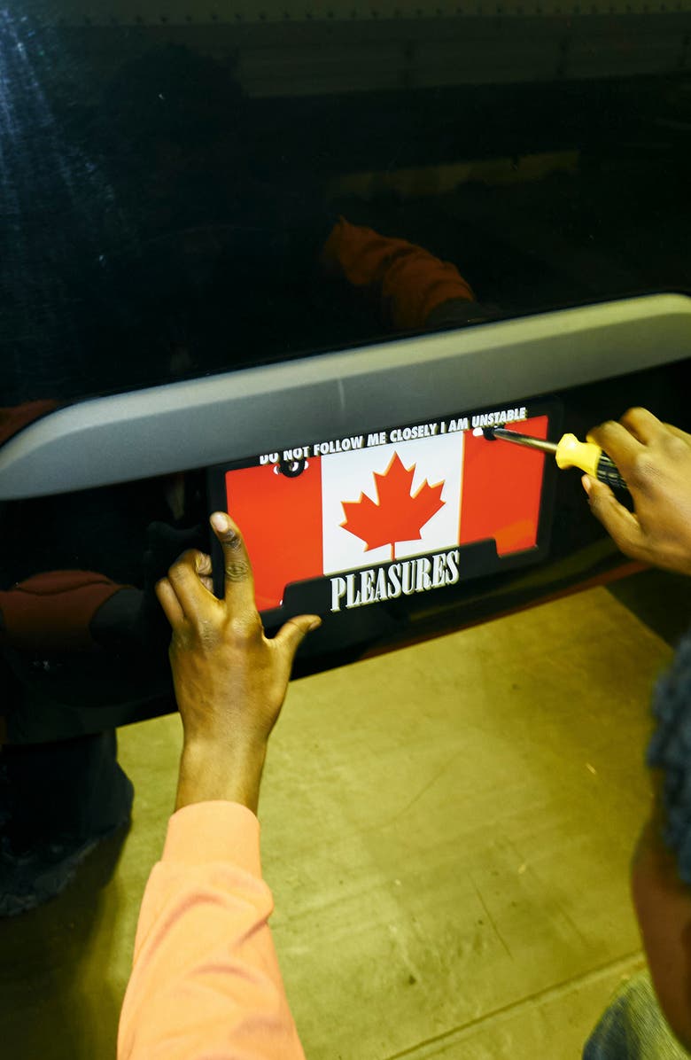 PLEASURES Follow License Plate Frame, Alternate, color, Black