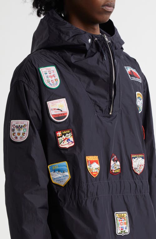 Bode Interrail Hooded Anorak In Navy Multi