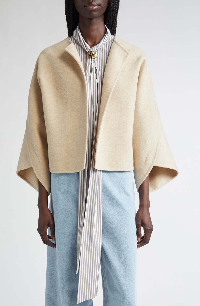 Max Mara Ovada Virgin Wool & Cashmere Jacket, Main, color, Sand